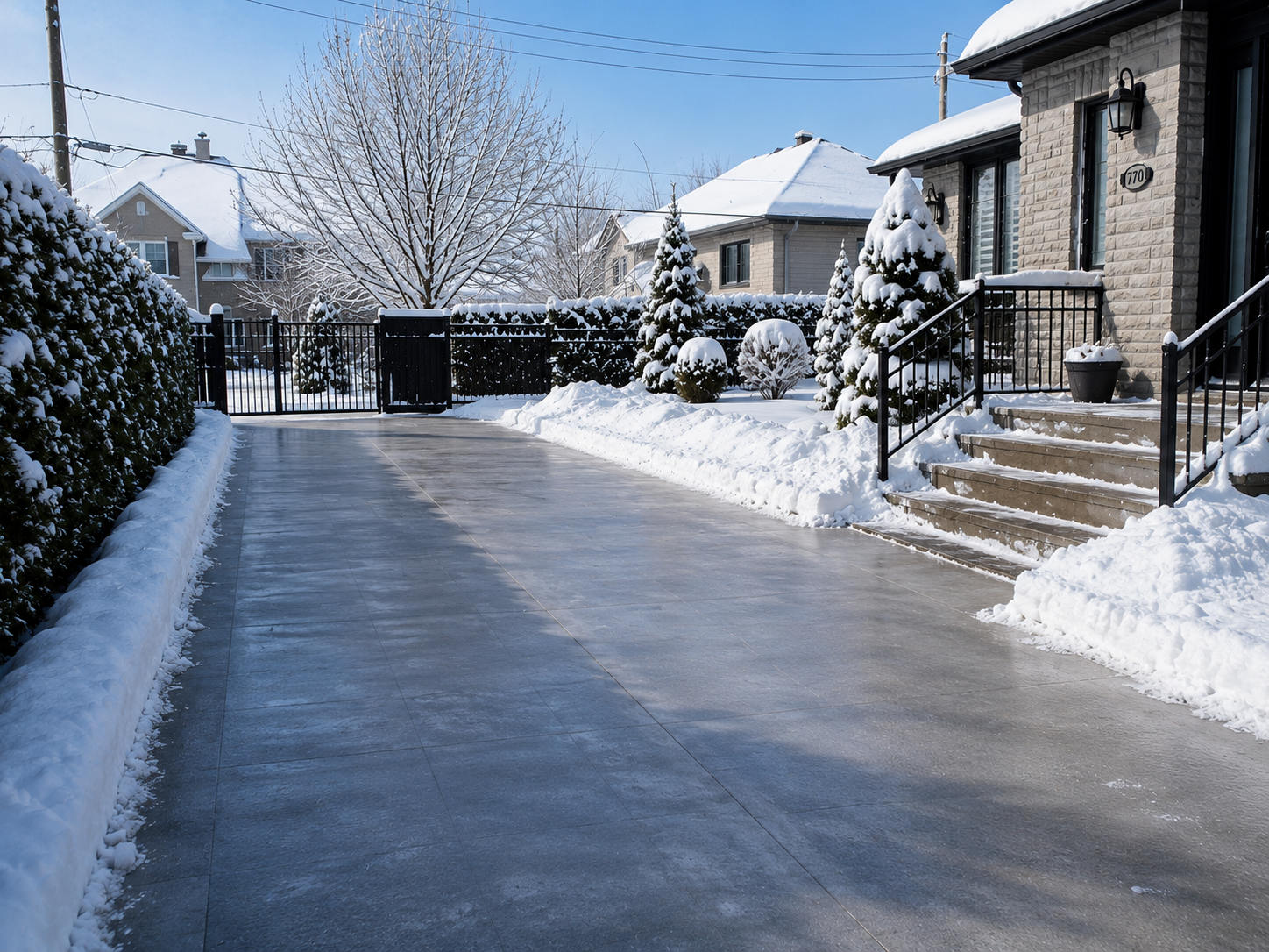 Déneigement manuel par Capital Entretien Pro